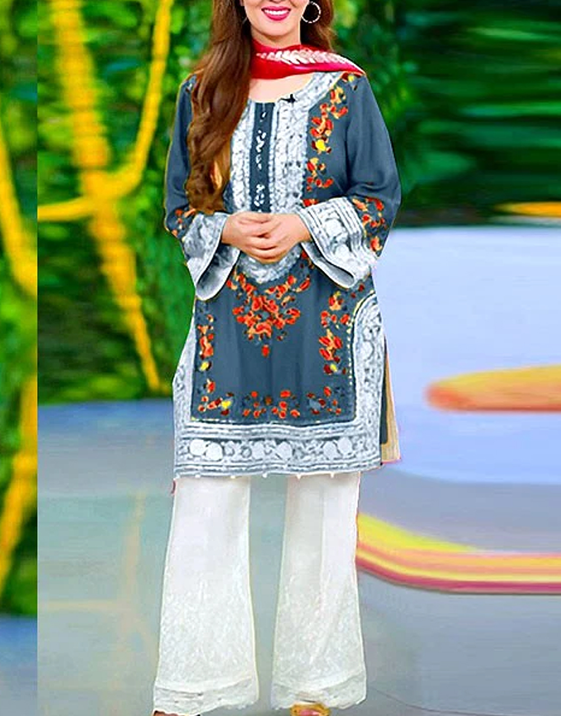 Elegant 2Piece Embroidered Lawn Dress 2023 Price in Pakistan (M015644
