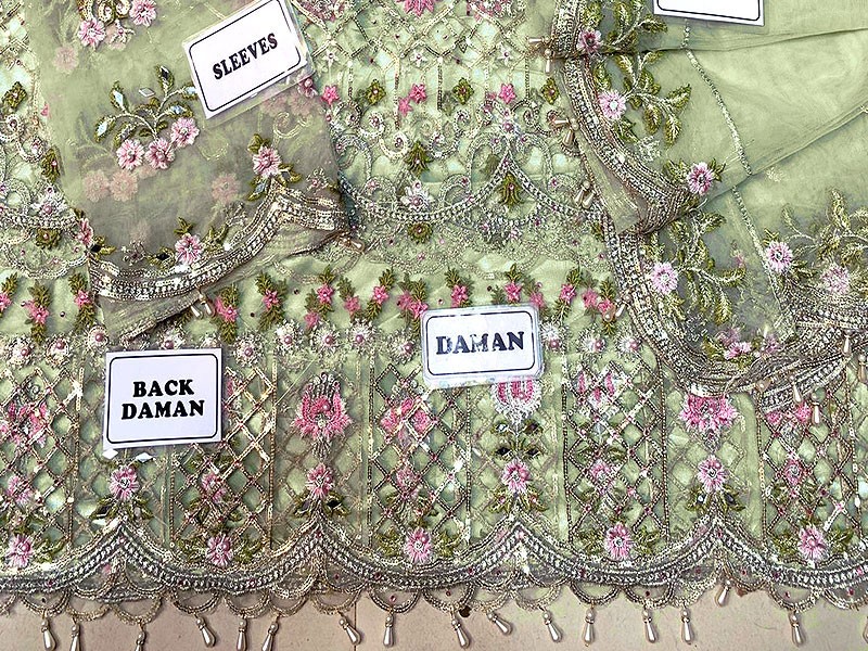 Handwork Heavy Embroidered Net Bridal Maxi Dress 2023