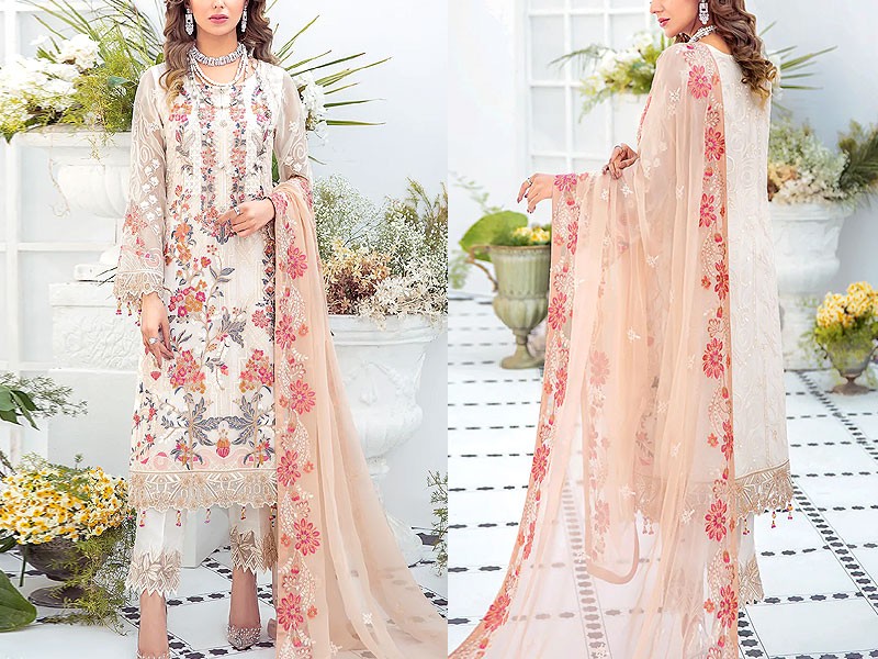 Heavy Embroidered Formal Chiffon Wedding Dress 2023 Price in Pakistan
