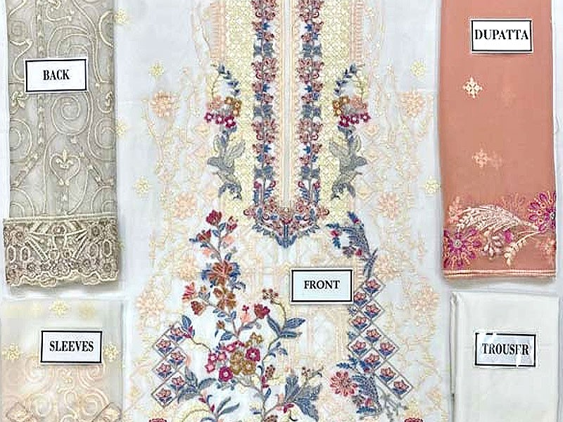 Heavy Embroidered Formal Chiffon Wedding Dress 2023