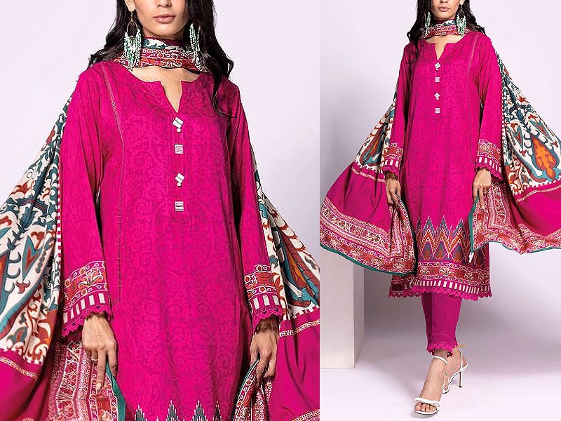 Digital Print Lawn Dress Sui Dhaga Collection 2022 with Bamber Chiffon Dupatta Price in Pakistan