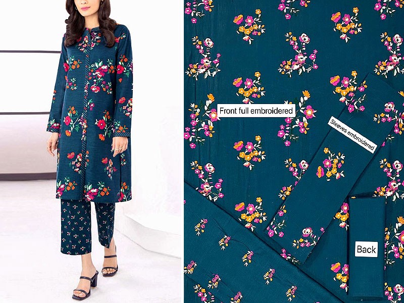 Trendy 2-Piece Embroidered Lawn Dress 2023