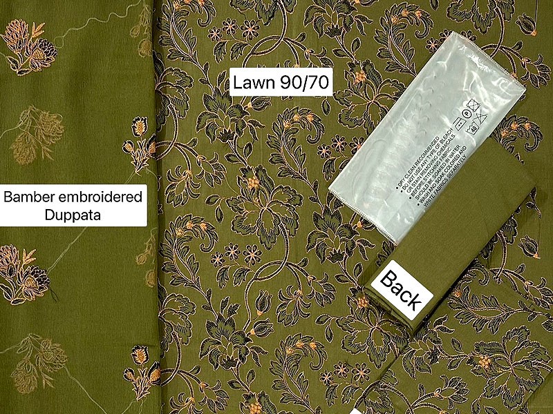 Luxury Embroidered Lawn Dress 2023 with Bamber Chiffon Dupatta