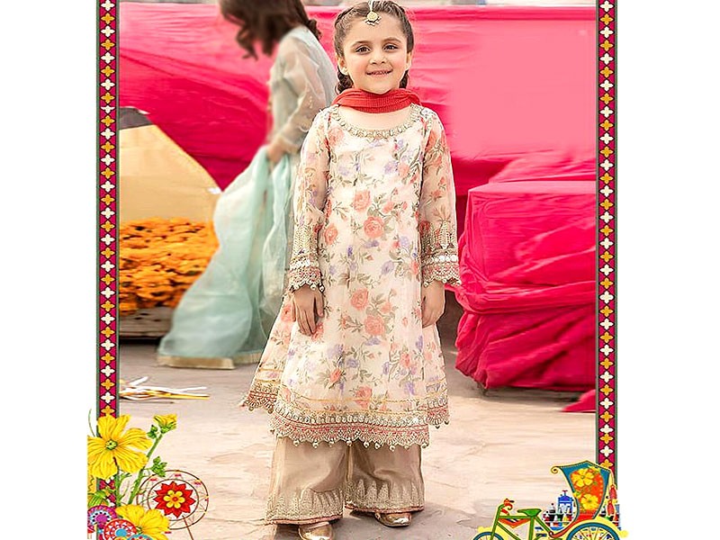 Embroidered Black Net Wedding Dress for Kids Price in Pakistan