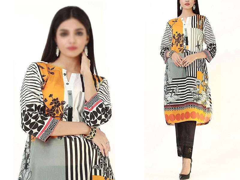 Trendy Embroidered Lawn Suit 2024 with Chiffon Dupatta