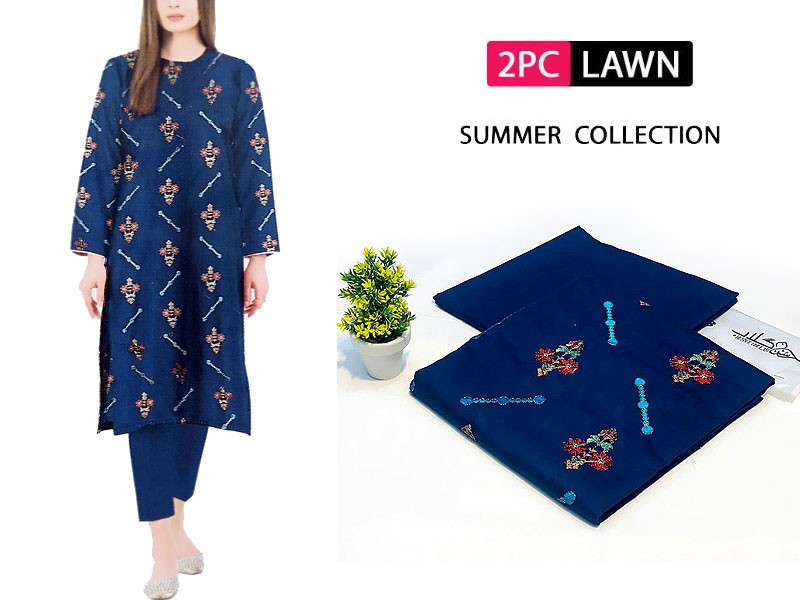 2-Piece Ajrak Print Cotton Lawn Dress 2022 Price in Pakistan