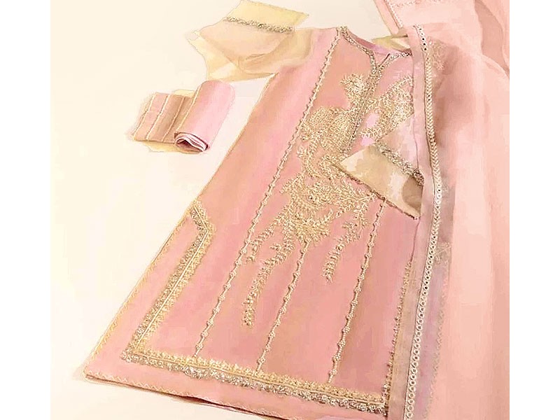 Handwork Heavy Embroidered Organza Wedding Dress 2023 Price in Pakistan