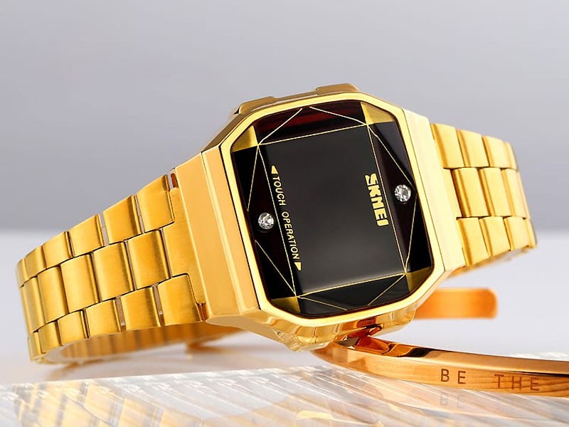 SKMEI Touch Screen Ladies Fashion Watch 1797 - Golden