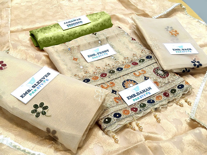 Handwork Heavy Embroidered Masoori Dress with Embroidered Net Dupatta Price in Pakistan