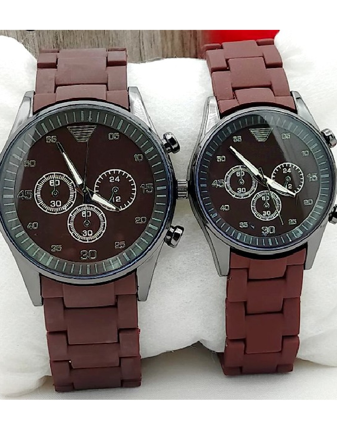 Pack of 2 Stylish Rubber Chain Watch for Couple Price in Pakistan