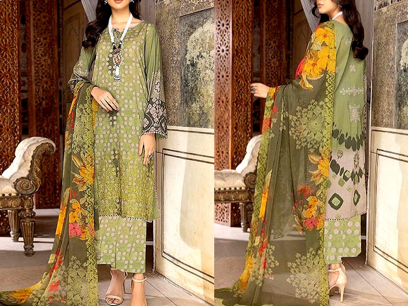 Digital All-Over Print Lawn Dress with Diamond Dupatta Price in Pakistan