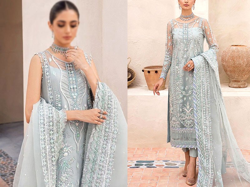 Luxury Handwork Embroidered Net Wedding Dress 2023 Price in Pakistan