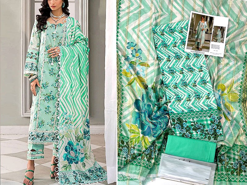 Digital Print Lawn Dress with Sequins Diamond Lawn Dupatta