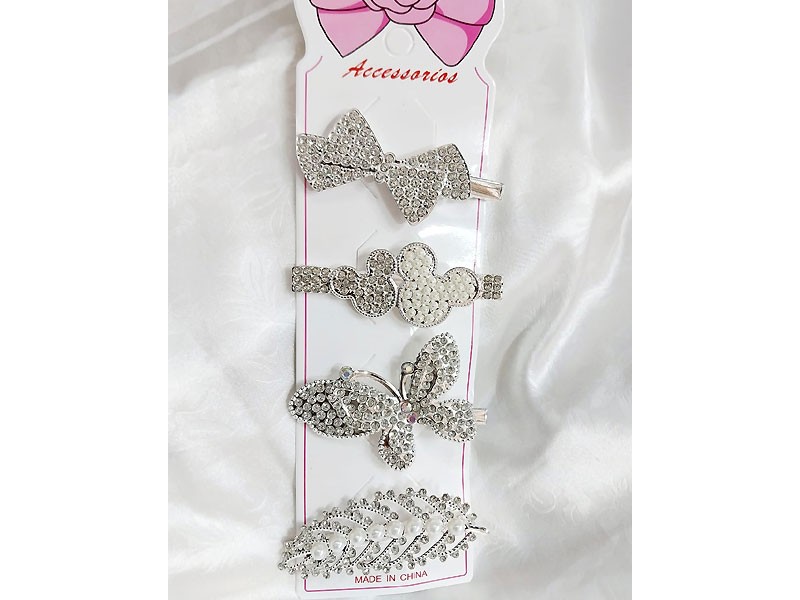 Pack of 4 Beautiful Hair Clips for Girls