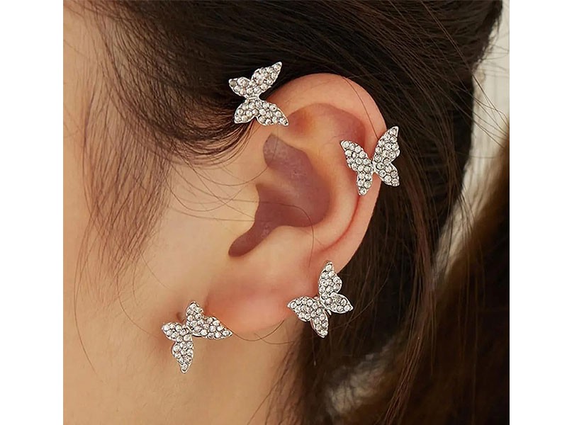 Pair of Delicate Butterfly Ear Cuffs