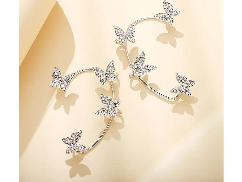 Pair of Delicate Butterfly Ear Cuffs