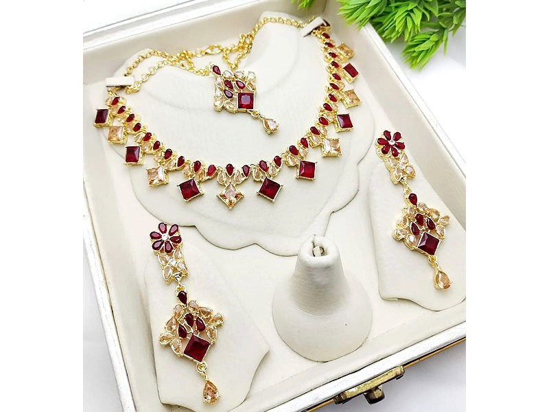 Adorable Gold Plated Zircon Bridal Jewelry Set