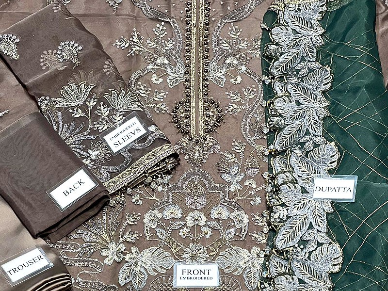 Luxury Handwork Embroidered Organza Wedding Dress 2024