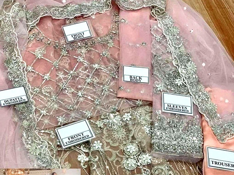 Luxury Handwork & Heavy Embroidered Net Bridal Maxi Dress 2024