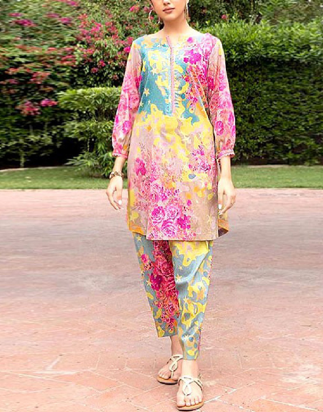 Multicolor Embroidered Cotton Kurti Price in Pakistan