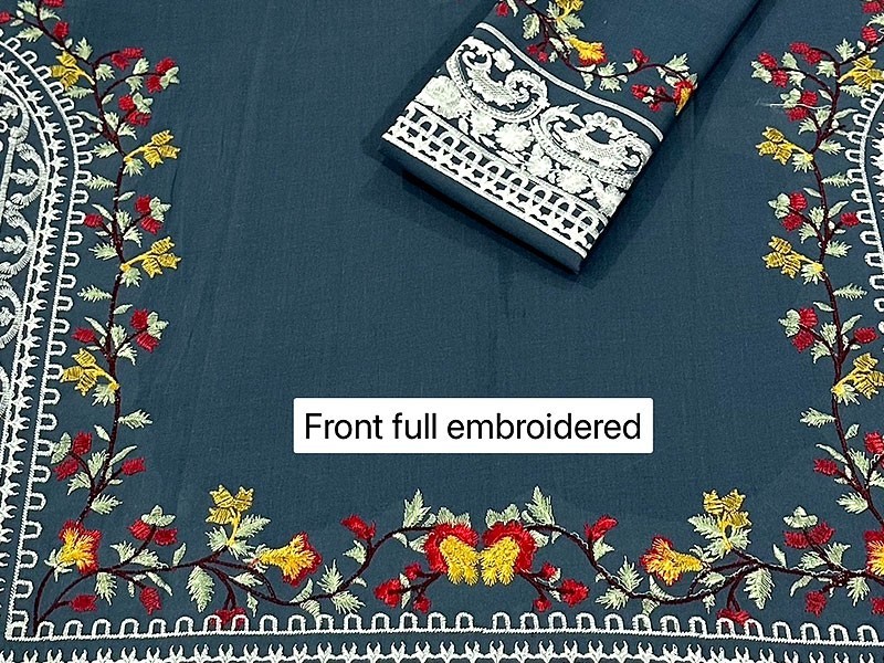 Elegant 2-Piece Embroidered Linen Dress 2023