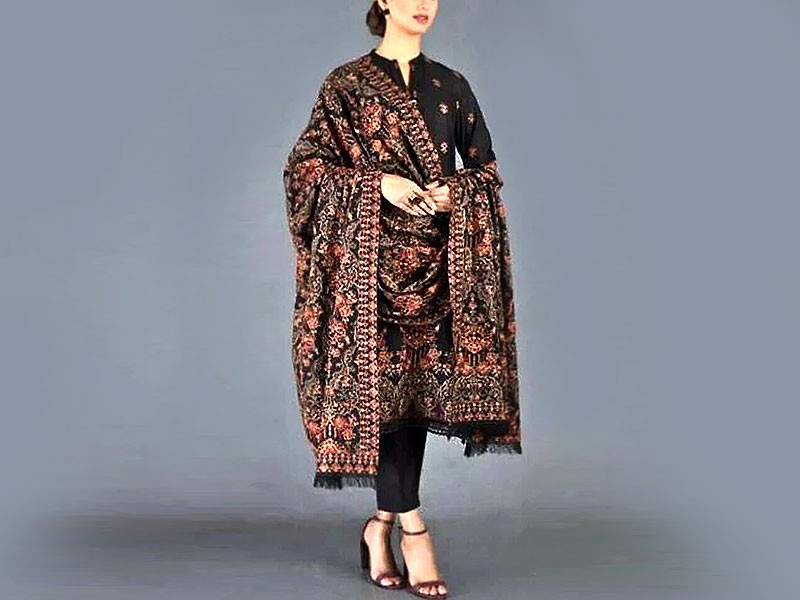 Embroidered Dhanak Dress 2022 with Dhanak Shawl Dupatta Price in Pakistan