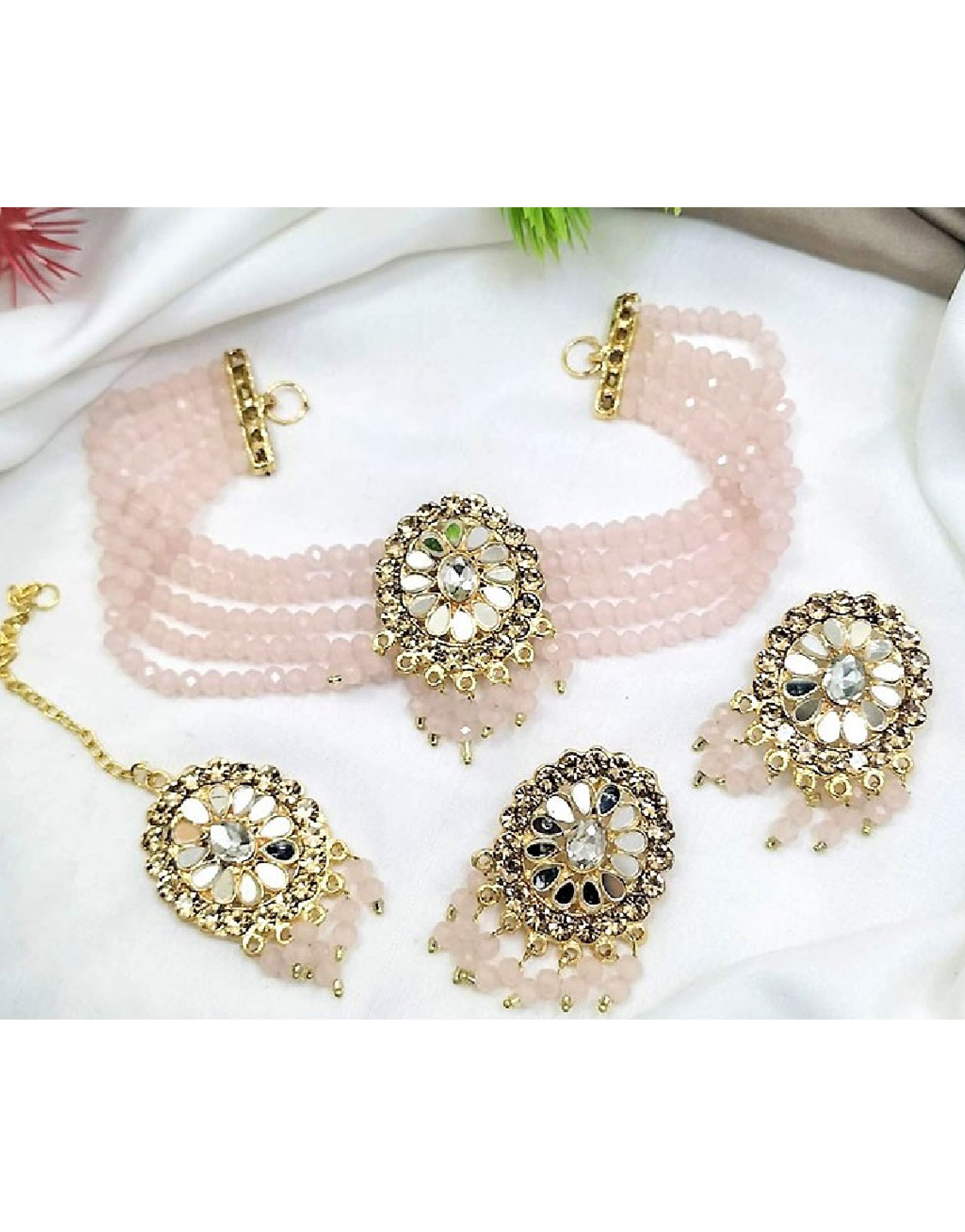 Elegant Party Wear Necklace Set with Earrings & Tikka Price in Pakistan