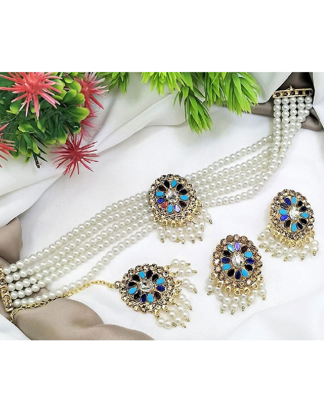 Elegant Fashion Jewelry Set with Earrings & Tikka Price in Pakistan
