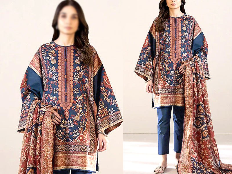 Digital Print Linen Suit with Linen Dupatta