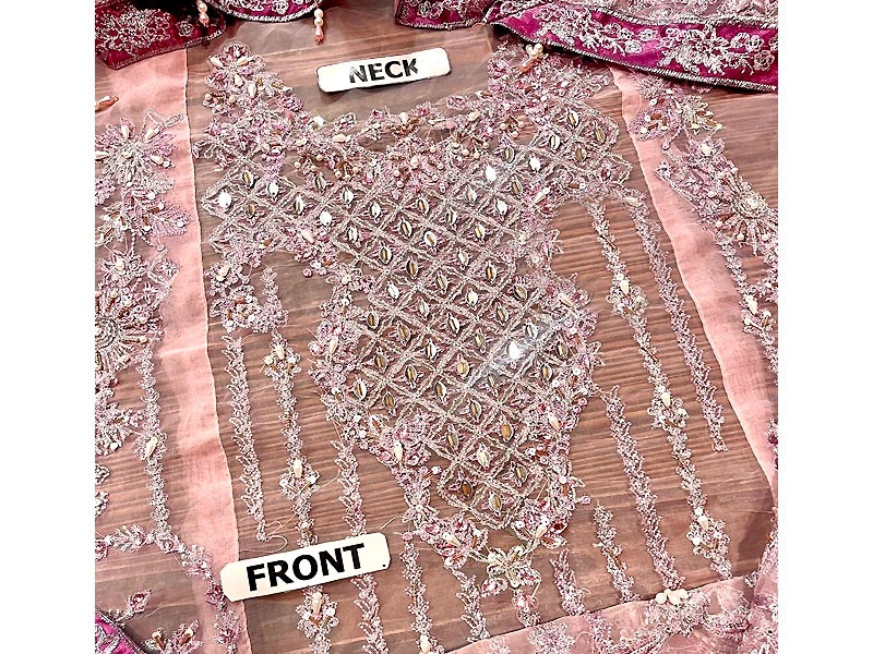 Luxury Handwork Heavy Embroidered Organza Wedding Dress