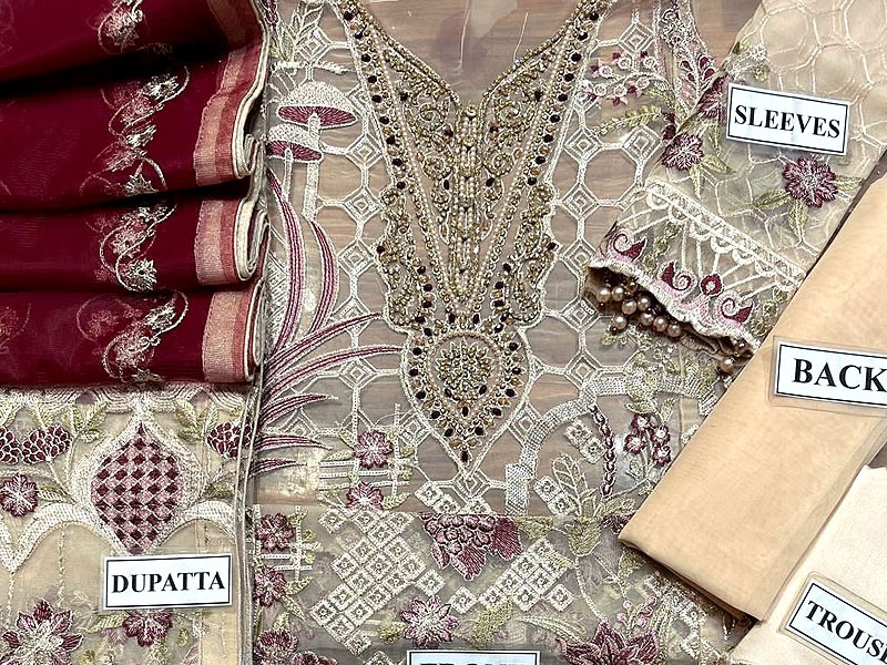 Luxury Handwork & Embroidered Organza Party Dress 2023  (Same As Original)