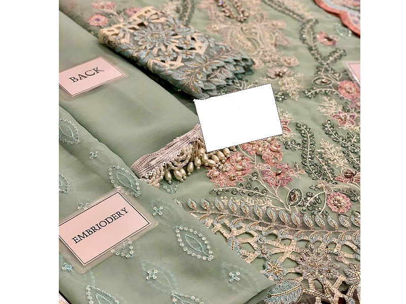 Luxury Handwork Heavy Embroidered Chiffon Wedding Dress 2023