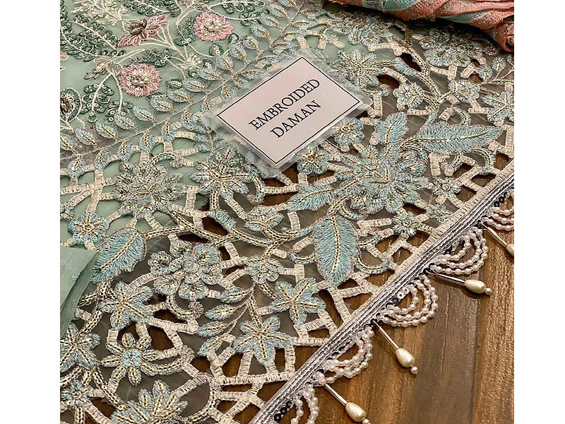Luxury Handwork Heavy Embroidered Chiffon Wedding Dress 2023