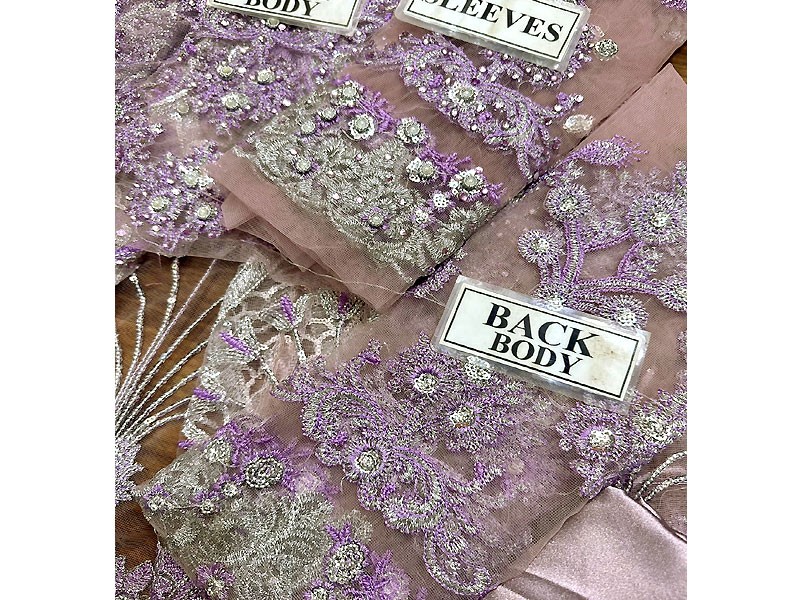 Luxury Handwork Heavy Embroidered Net Bridal Maxi Dress 2024