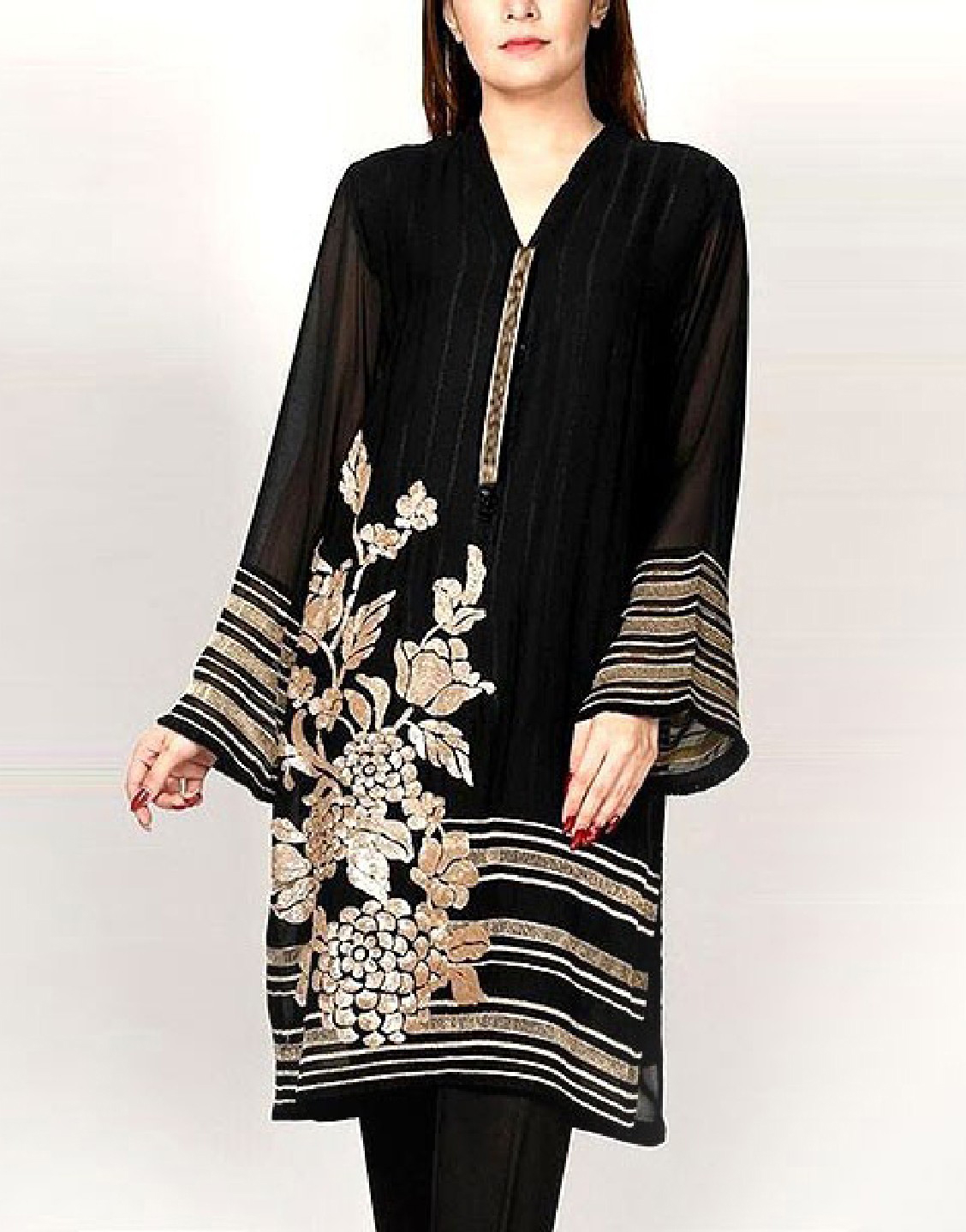 Heavy Embroidered Velvet Shawl - Navy Blue Price in Pakistan