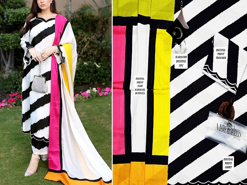 Digital Print Karandi Dress with Karandi Shawl 2023
