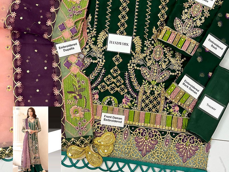 Luxury Handwork Heavy Embroidered Organza Wedding Dress 2023 with Inner