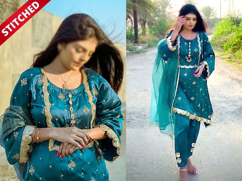 Ready-to-Wear Embroidered Fancy Shamoz Silk Party Wear Dress 2024 Price in Pakistan