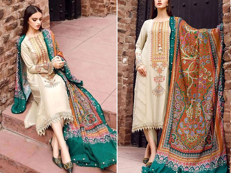Heavy Embroidered Lawn Suit 2024 with Diamond Organza Dupatta
