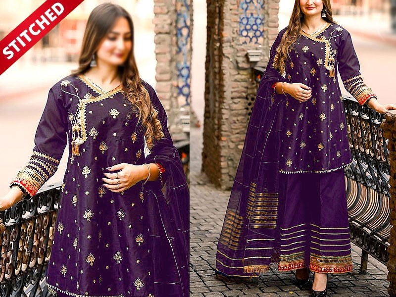 Banarsi Style Katan Silk Dress with Lining Organza Dupatta Price in Pakistan