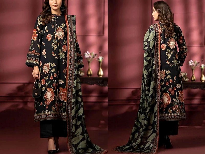 Digital All-Over Floral Print Lawn Suit with Lawn Dupatta Price in Pakistan