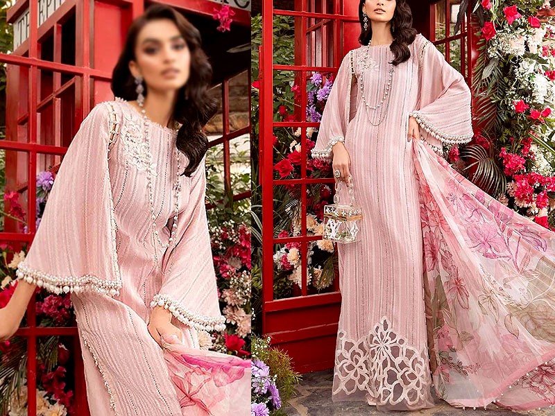 Luxury Embroidered Lawn Dress 2023 with 4-Side Embroidered Organza Net Dupatta Price in Pakistan