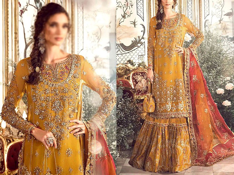 Embroidered Chiffon Dress with Jamawar Trouser Price in Pakistan