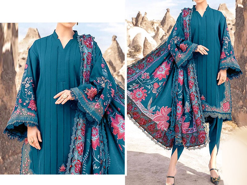 Luxury Embroidered Lawn Dress with Chiffon Dupatta Price in Pakistan