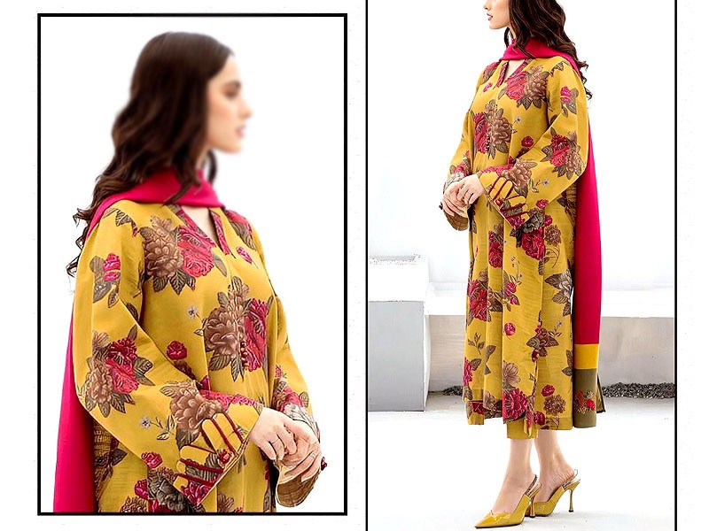 Embroidered Airjet Lawn Dress with Chiffon Dupatta Price in Pakistan