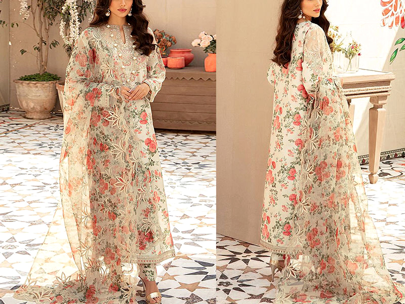 Embroidered Lawn Dress with Lawn Dupatta Price in Pakistan