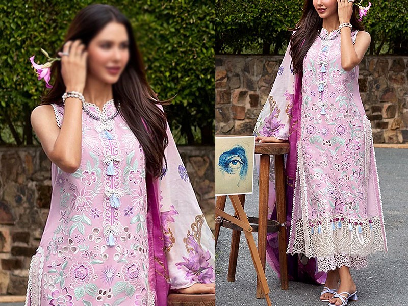 Digital Print Embroidered Lawn Dress 2024 with Lawn Dupatta Price in Pakistan