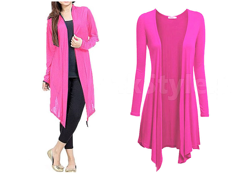 Ladies Pink Cotton Jersey Shrug