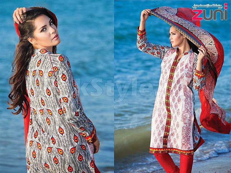 Zuni Embroidered Lawn Suit