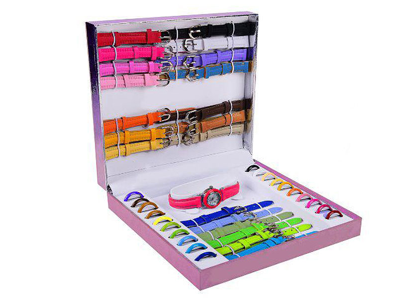Ladies Interchangeable Watch Gift Set - 21 Color Dials & Straps
